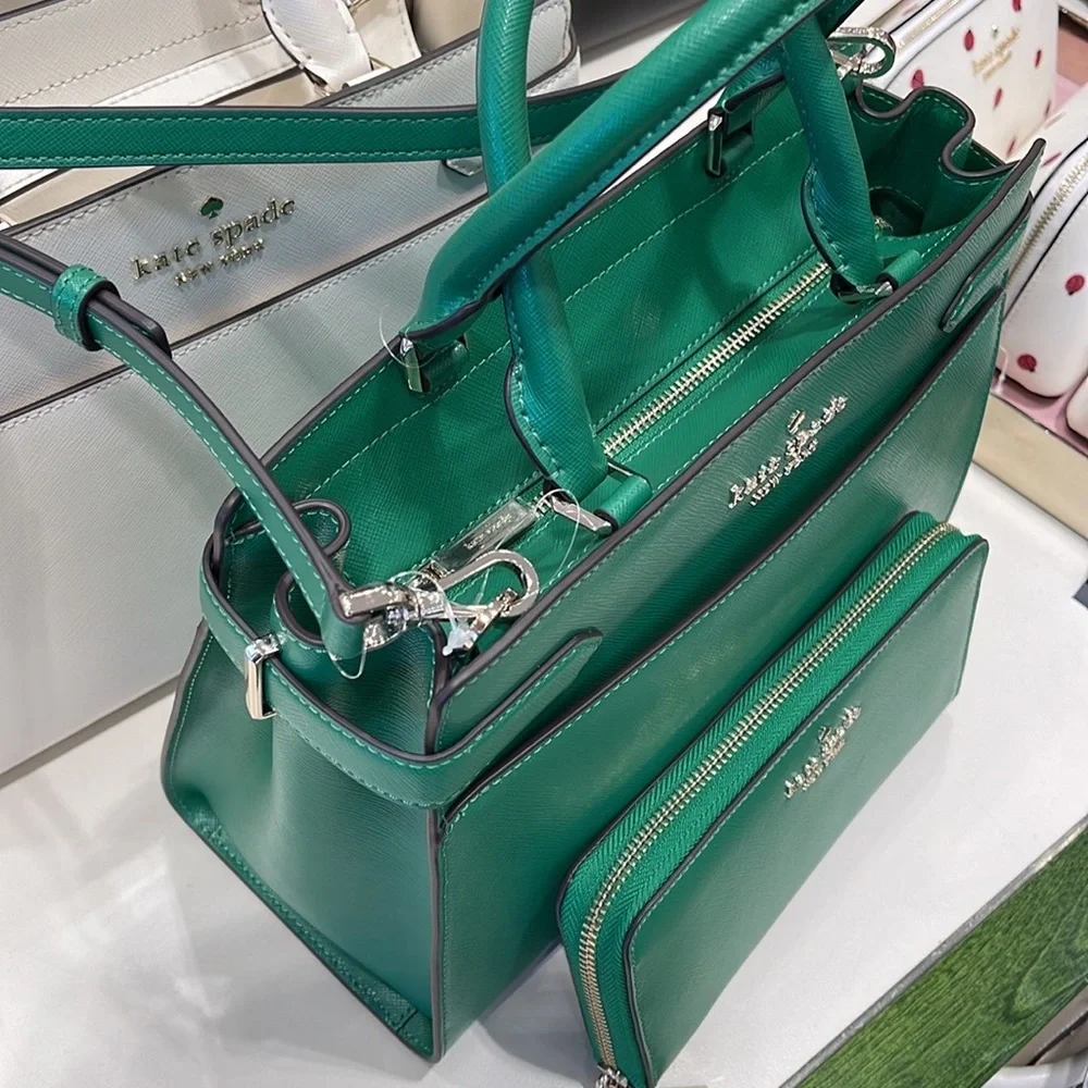 Kate Spade staci medium satchel
&
KSNY Staci Large Continental Wallet
Green Bean - Picture 3 of 16